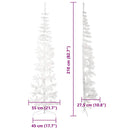 vidaXL fehér vékony fél műkarácsonyfa állvánnyal 210 cm