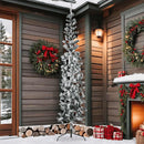 vidaXL hópelyhes vékony fél műkarácsonyfa állvánnyal 210 cm