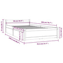 vidaXL fekete ágykeret fiókokkal 90 x 200 cm
