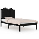 vidaXL Small Single fekete tömör fenyőfa ágykeret 75 x 190 cm