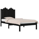 vidaXL Small Single fekete tömör fenyőfa ágykeret 75 x 190 cm