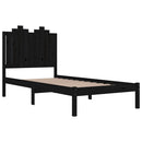 vidaXL Small Single fekete tömör fenyőfa ágykeret 75 x 190 cm