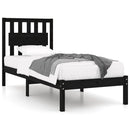vidaXL Small Single fekete tömör fenyőfa ágykeret 75 x 190 cm