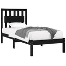vidaXL Small Single fekete tömör fenyőfa ágykeret 75 x 190 cm