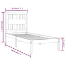 vidaXL Small Single fekete tömör fenyőfa ágykeret 75 x 190 cm