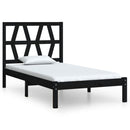 vidaXL Small Single fekete tömör fenyőfa ágykeret 75 x 190 cm