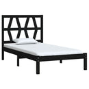 vidaXL Small Single fekete tömör fenyőfa ágykeret 75 x 190 cm