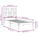 vidaXL Small Single fekete tömör fenyőfa ágykeret 75 x 190 cm