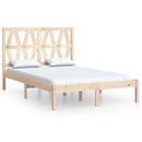 vidaXL Double tömör fenyőfa ágykeret 135 x 190 cm
