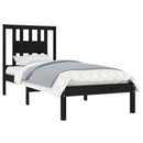vidaXL Small Single fekete tömör fa ágykeret 75 x 190 cm