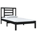 vidaXL Small Single fekete tömör fa ágykeret 75 x 190 cm