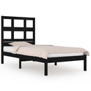 vidaXL Small Single fekete tömör fa ágykeret 75 x 190 cm