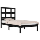 vidaXL Small Single fekete tömör fa ágykeret 75 x 190 cm