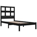 vidaXL Small Single fekete tömör fa ágykeret 75 x 190 cm