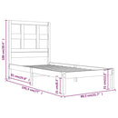 vidaXL Small Single fekete tömör fa ágykeret 75 x 190 cm