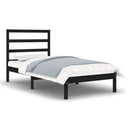 vidaXL Small Single fekete tömör fa ágykeret 75 x 190 cm