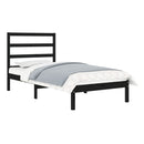 vidaXL Small Single fekete tömör fa ágykeret 75 x 190 cm