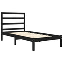 vidaXL Small Single fekete tömör fa ágykeret 75 x 190 cm