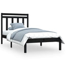 vidaXL Small Single fekete tömör fa ágykeret 75 x 190 cm