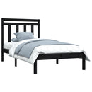 vidaXL Small Single fekete tömör fa ágykeret 75 x 190 cm