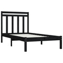 vidaXL Small Single fekete tömör fa ágykeret 75 x 190 cm
