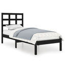 vidaXL Small Single fekete tömör fa ágykeret 75 x 190 cm