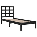 vidaXL Small Single fekete tömör fa ágykeret 75 x 190 cm