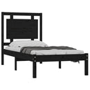vidaXL Small Single fekete tömör fa ágykeret 75 x 190 cm