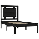 vidaXL Small Single fekete tömör fa ágykeret 75 x 190 cm