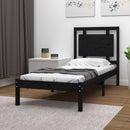 vidaXL Small Single fekete tömör fa ágykeret 75 x 190 cm