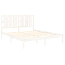 vidaXL King Size fehér tömör fa ágykeret 150 x 200 cm