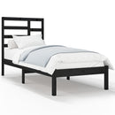 vidaXL Small Single fekete tömör fa ágykeret 75 x 190 cm