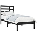 vidaXL Small Single fekete tömör fa ágykeret 75 x 190 cm
