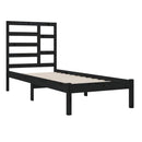 vidaXL Small Single fekete tömör fa ágykeret 75 x 190 cm