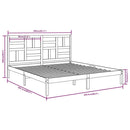 vidaXL tömör fa ágykeret matrac nélkül 200 x 200 cm