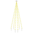 vidaXL karácsonyfa zászlórúdon 108 meleg fehér LED-del 180 cm