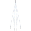 vidaXL karácsonyfa zászlórúdon 108 hideg fehér LED-del 180 cm