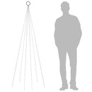 vidaXL karácsonyfa zászlórúdon 108 hideg fehér LED-del 180 cm