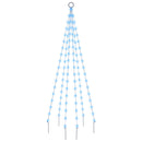 vidaXL karácsonyfa zászlórúdon 108 kék LED-del 180 cm