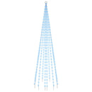 vidaXL karácsonyfa zászlórúdon 310 kék LED-del 300 cm