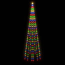 vidaXL karácsonyfa zászlórúdon 310 színes LED-del 300 cm