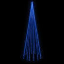 vidaXL karácsonyfa zászlórúdon 732 kék LED-del 500 cm