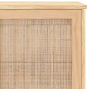 vidaXL barna tömör fenyő/természetes rattan tálalószekrény 105x30x60cm