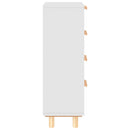 vidaXL fehér tömör fenyő/természetes rattan tálalószekrény 40x30x90 cm