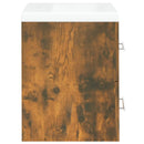 vidaXL füstös tölgy színű szerelt fa mosdószekrény beépített mosdóval