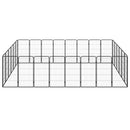 vidaXL 28-paneles fekete porszórt acél kutyakennel 50 x 100 cm