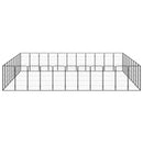 vidaXL 40-paneles fekete porszórt acél kutyakennel 50 x 100 cm