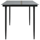 vidaXL fekete acél és edzett üveg kerti étkezőasztal 160x80x74cm