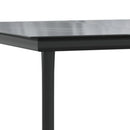 vidaXL fekete acél és edzett üveg kerti étkezőasztal 160x80x74cm