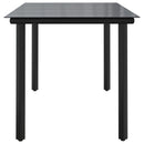vidaXL fekete acél és edzett üveg kerti étkezőasztal 160x80x74cm
